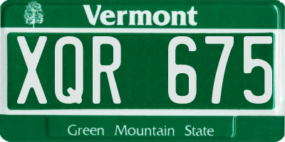 VT license plate XQR675