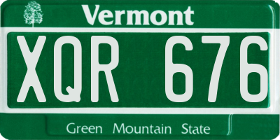 VT license plate XQR676