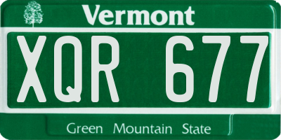 VT license plate XQR677