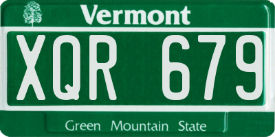VT license plate XQR679
