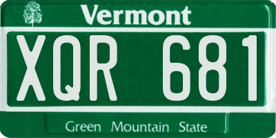 VT license plate XQR681