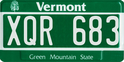 VT license plate XQR683
