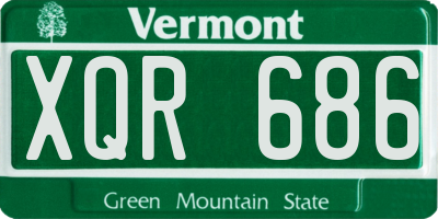 VT license plate XQR686