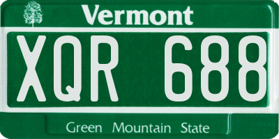 VT license plate XQR688