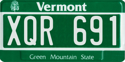 VT license plate XQR691