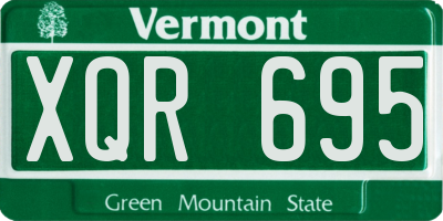VT license plate XQR695