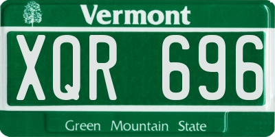 VT license plate XQR696