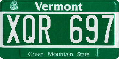 VT license plate XQR697
