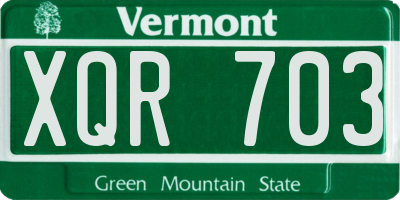 VT license plate XQR703