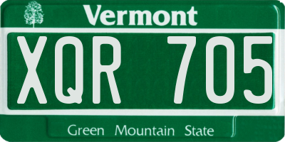 VT license plate XQR705