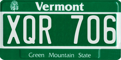 VT license plate XQR706