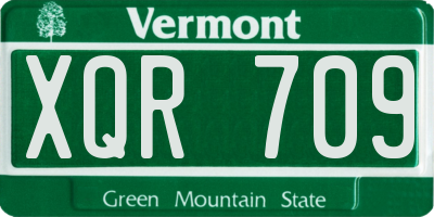 VT license plate XQR709