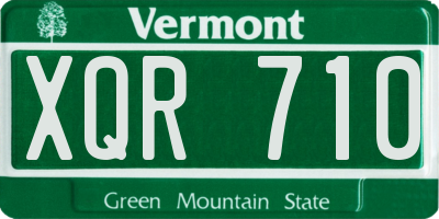 VT license plate XQR710