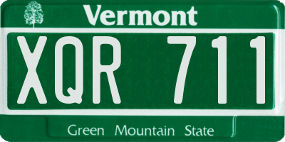 VT license plate XQR711