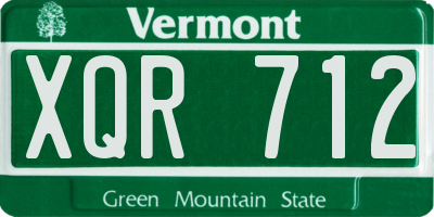 VT license plate XQR712