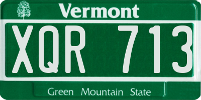 VT license plate XQR713
