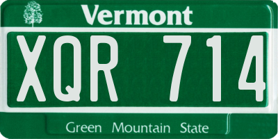 VT license plate XQR714