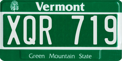 VT license plate XQR719