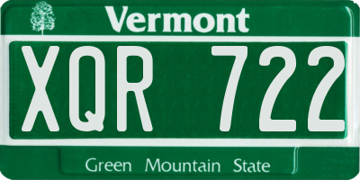 VT license plate XQR722