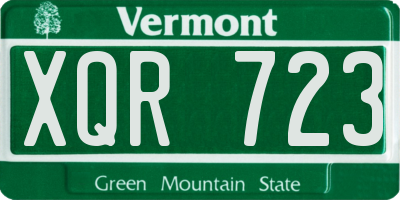VT license plate XQR723