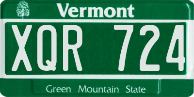 VT license plate XQR724