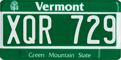 VT license plate XQR729