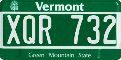 VT license plate XQR732