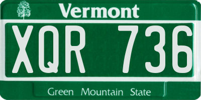 VT license plate XQR736