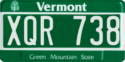 VT license plate XQR738