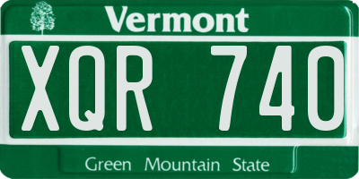 VT license plate XQR740