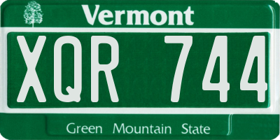 VT license plate XQR744