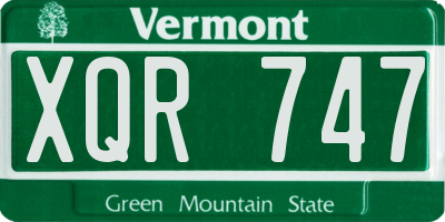 VT license plate XQR747