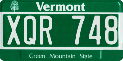VT license plate XQR748