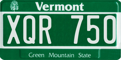 VT license plate XQR750