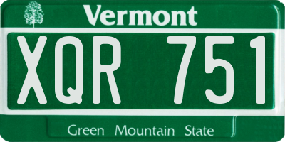 VT license plate XQR751