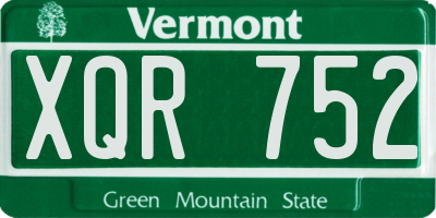 VT license plate XQR752