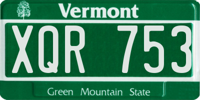 VT license plate XQR753