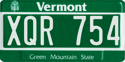VT license plate XQR754
