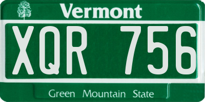VT license plate XQR756