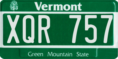 VT license plate XQR757