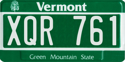 VT license plate XQR761