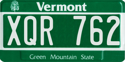 VT license plate XQR762