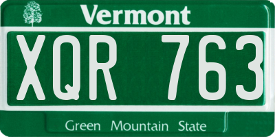 VT license plate XQR763