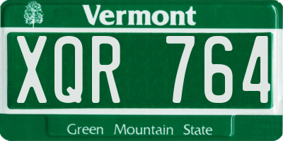 VT license plate XQR764