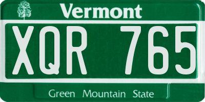 VT license plate XQR765