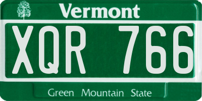VT license plate XQR766
