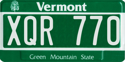 VT license plate XQR770