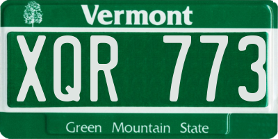VT license plate XQR773