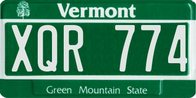 VT license plate XQR774