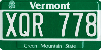 VT license plate XQR778